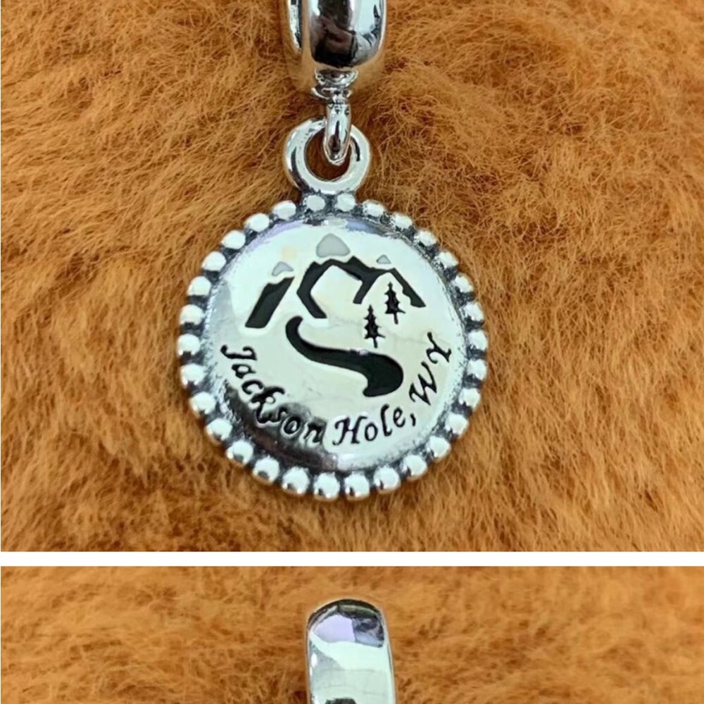 Pandora Jackson Hole WY CHARM JH Tetons Dangle Charm Sterling Silver Pendant